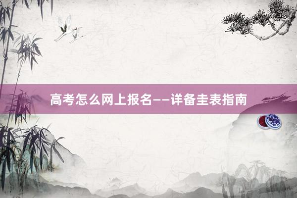 高考怎么网上报名——详备圭表指南