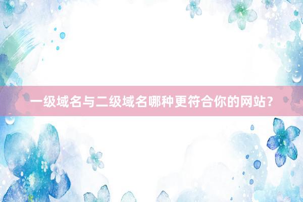 一级域名与二级域名哪种更符合你的网站？