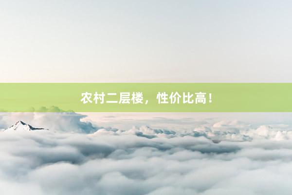 农村二层楼，性价比高！